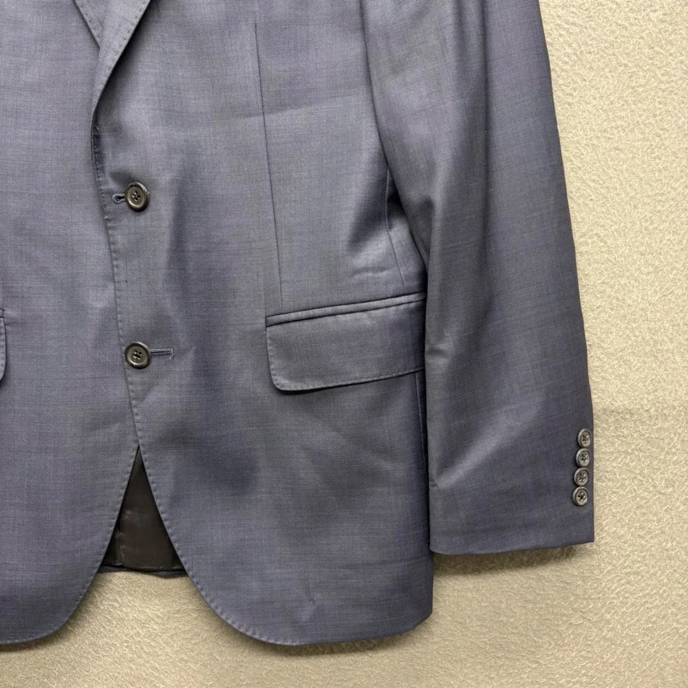 Peter Millar Mens 38S Blue 100% Wool Two Button Blazer Sport Coat Made in Canada